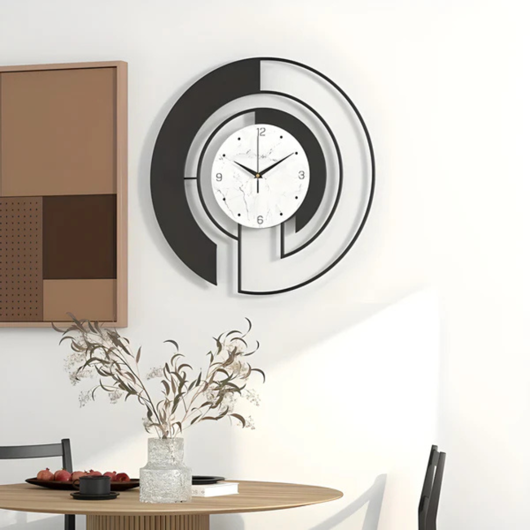 BowLift | Arch | Large Black Wall Clock Modern 46x46 cm