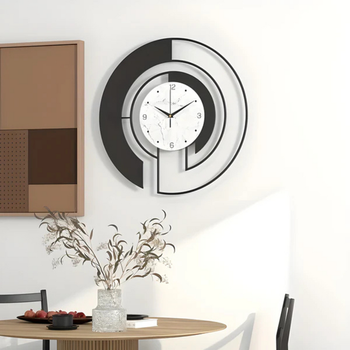 BowLift | Arch | Large Black Wall Clock Modern 46x46 cm