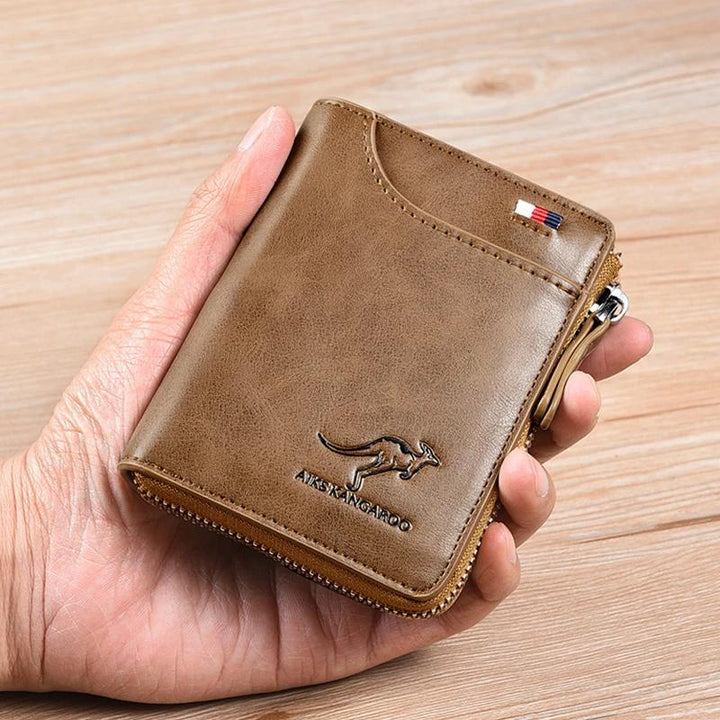 BowLift | Men Wallet Zipper Genuine Leather Purse ( RFID PROTECTED )