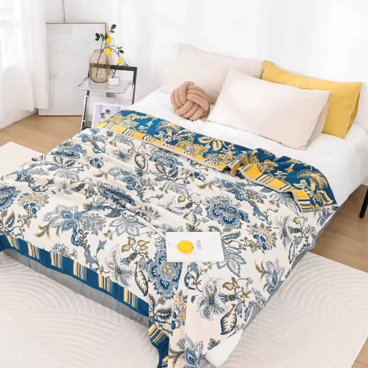 BowLift | Retro Botanica Bliss Cotton Blanket
