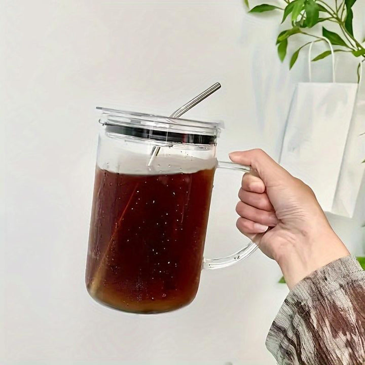 BowLift | Large Glass Cup withLid & Straw