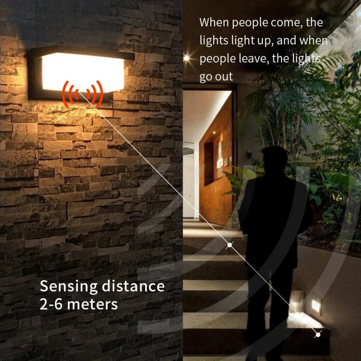 BowLift | Outdoor Wall Light | Waterproof LED Lantern with PIR Motion Sensor | Ideal for Patios, Porches & Walkways