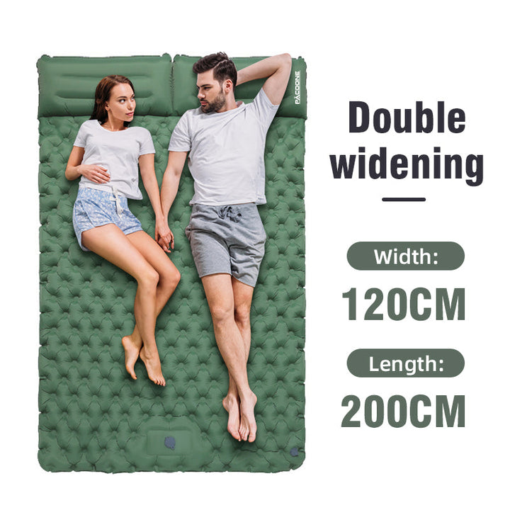BowLift | Self Inflatable Air Mattress, Double Camping Bed with Integrated Pillows