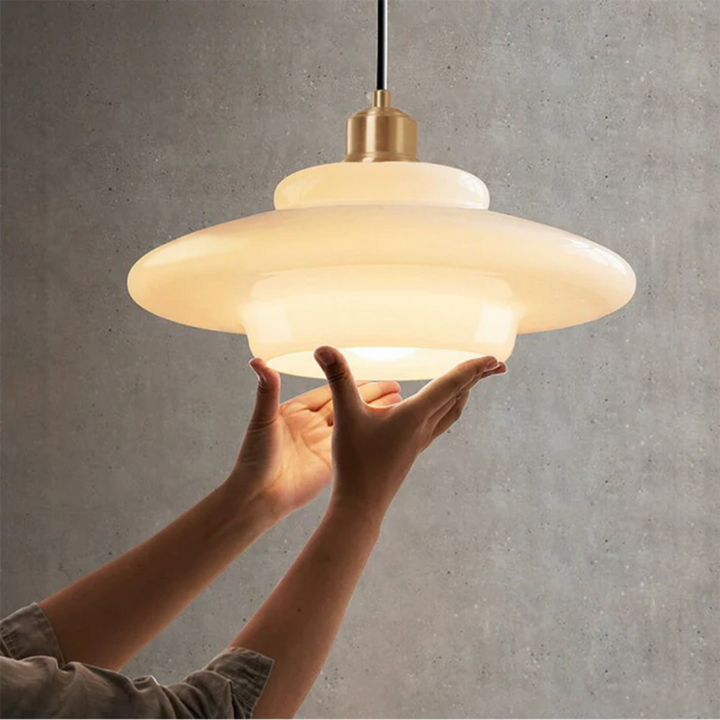 BowLift | White Glass Design Pendant Lamp