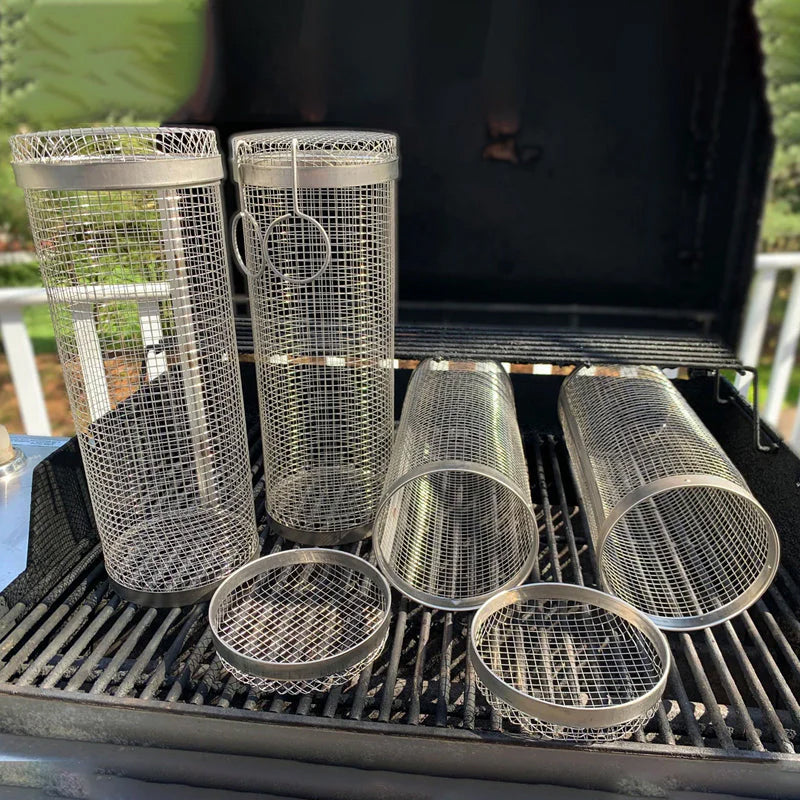 BowLift | Rolling Stainless Steel Grill Basket BBQ