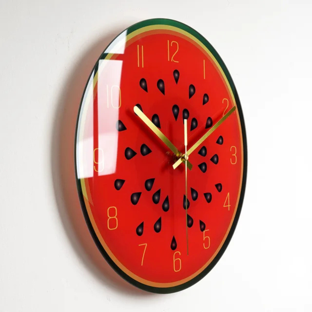 BowLift | Large Wall Clock Modern made of Glass | Elegant Kitchen Clock