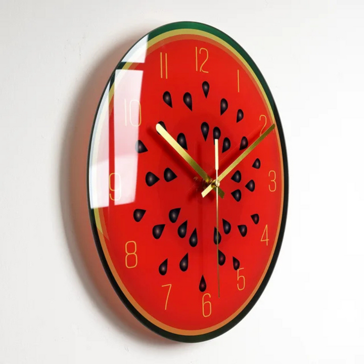 BowLift | Large Wall Clock Modern made of Glass | Elegant Kitchen Clock