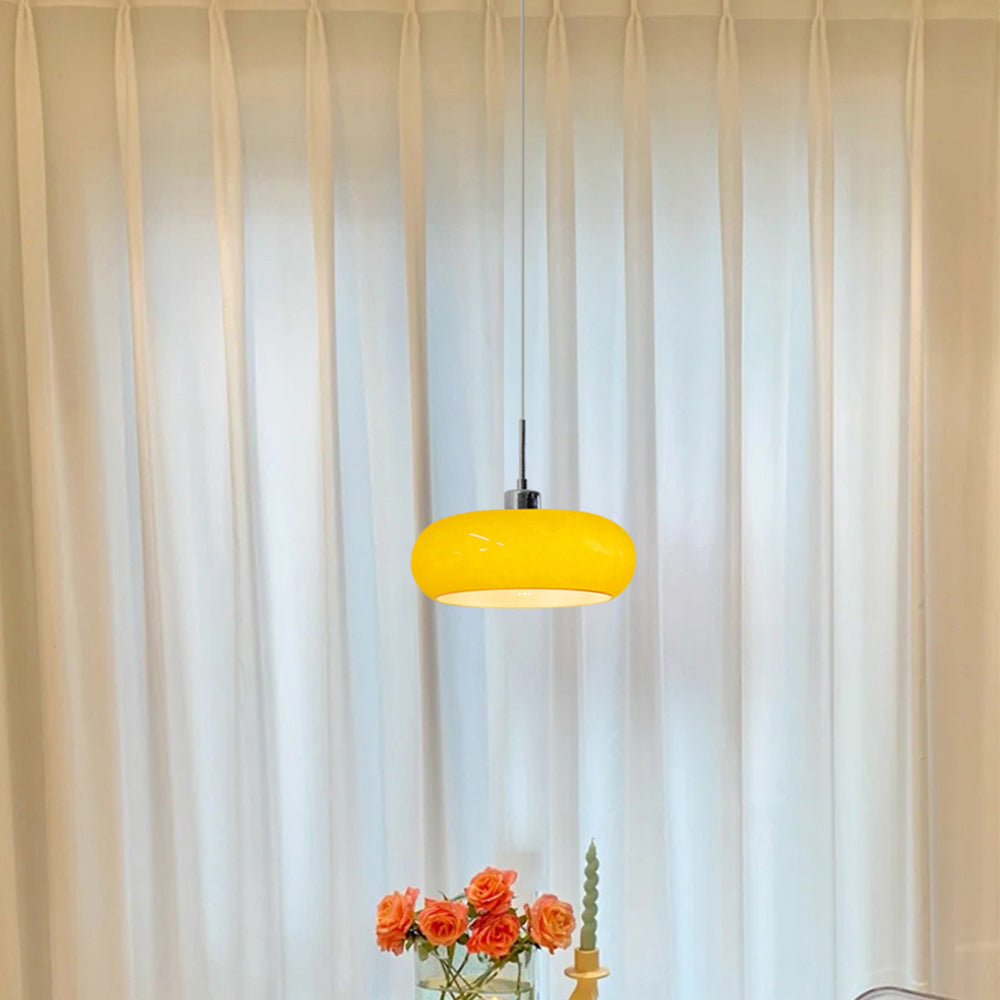 BowLift | Hailie | Pendant Light Orange/White 28 cm Glass