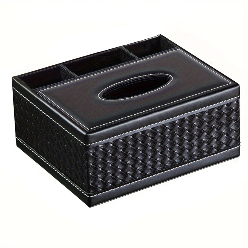Chic Organizer - Luxury Faux Leather Storage Box with 4 Compartments Bowlift