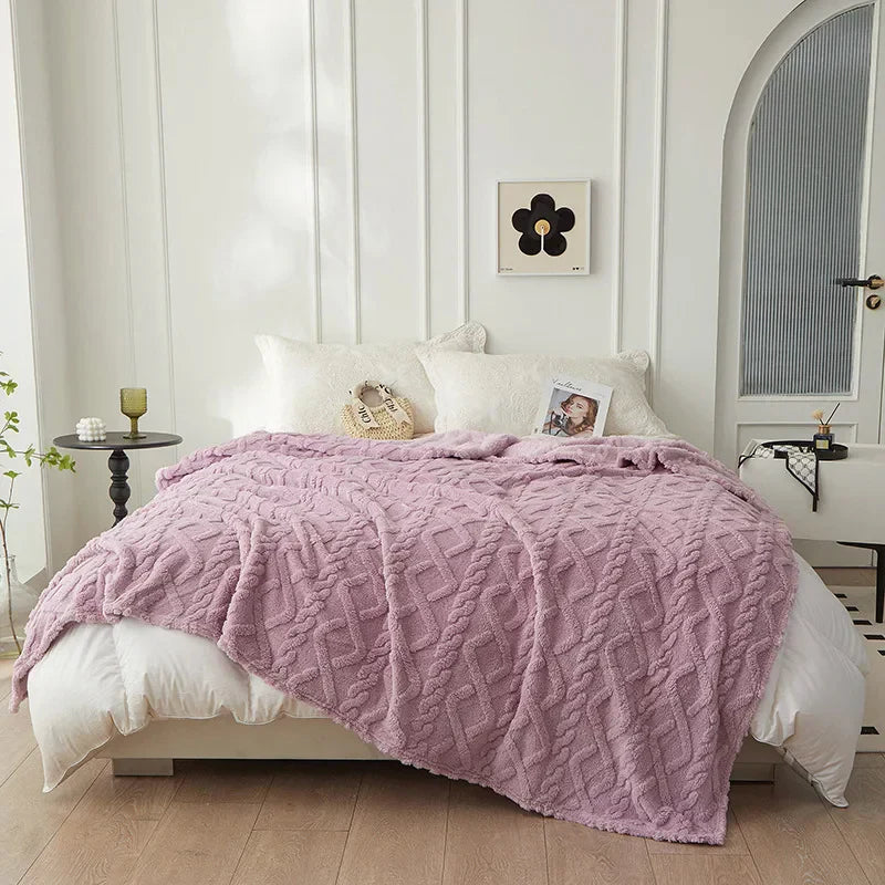 Luxury Lambswool Blanket for Bedroom Bowlift