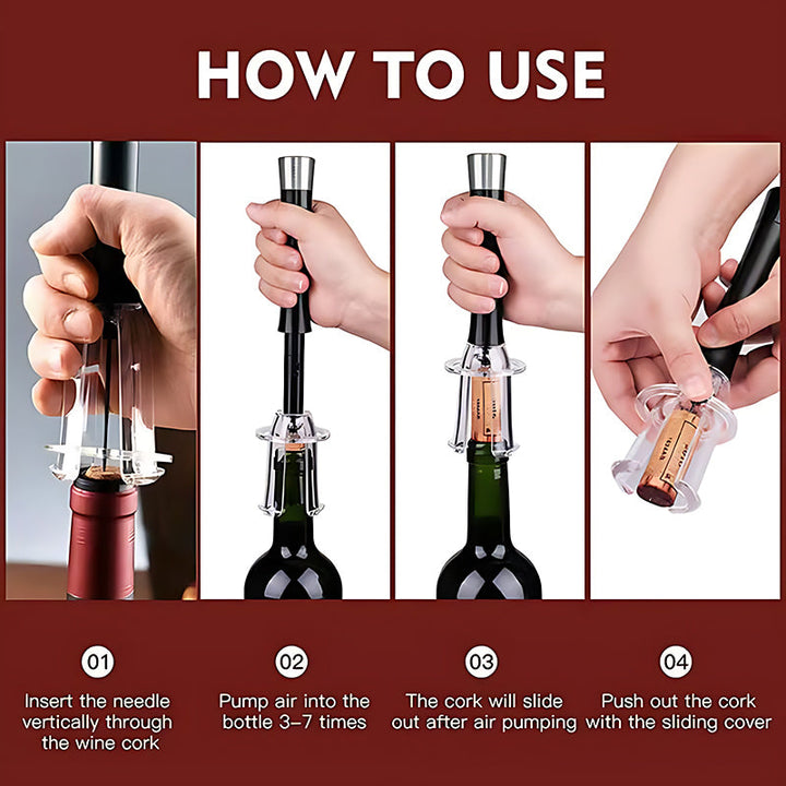 BowLift | Air Pump Corkscrew Set for Cork Removal