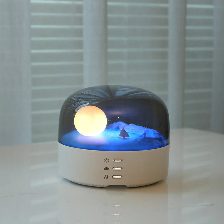 3D Mysterious Moon LED Night Light Speaker | Bowlift