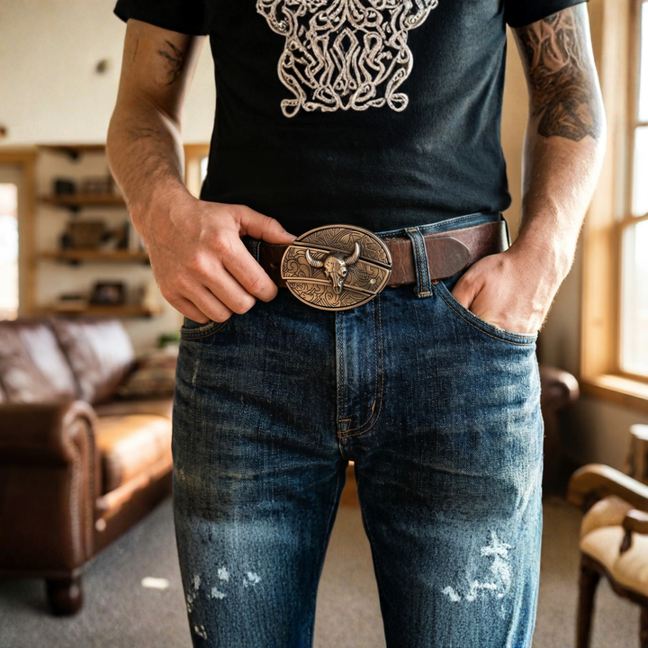 BowLift | Metal Oval Cowboys Belt Buckle