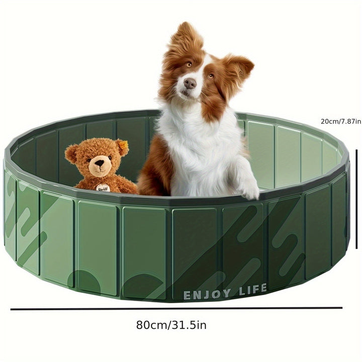 BowLift | PawLuna Foldable Dog Bath made of PVC | 80 cm Ø | Sturdy & Portable | Perfect for Summer & Garden