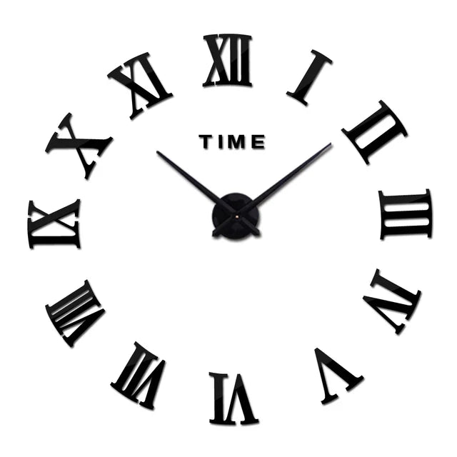BowLift | ImperialHour Large Wall Clock Black with Roman Numerals