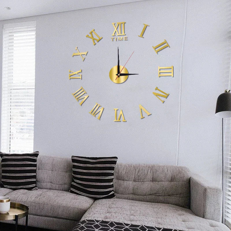 BowLift | ImperialHour Large Wall Clock Black with Roman Numerals