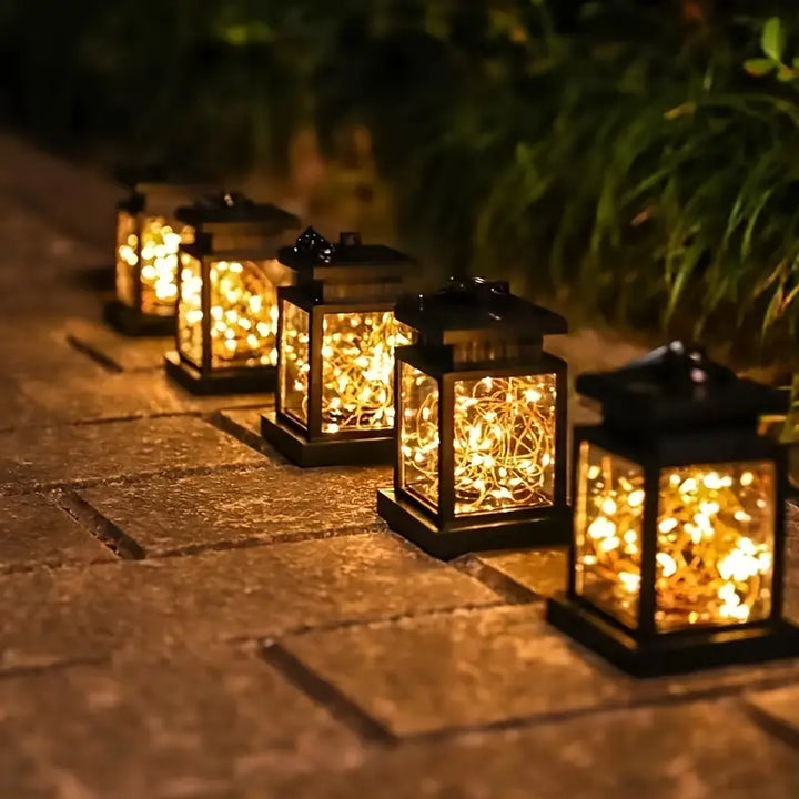 BowLift | Solar LED Lantern with Light Wire and Hanging Clip – Waterproof Garden Lighting for Terrace and Balcony