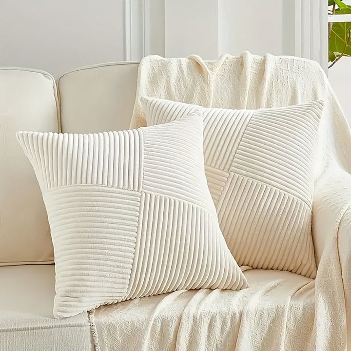 BowLift | NordLiv Pillowcase Set | Boho Style | Soft Cord | 2 pieces, 45×45 cm, 50x50cm