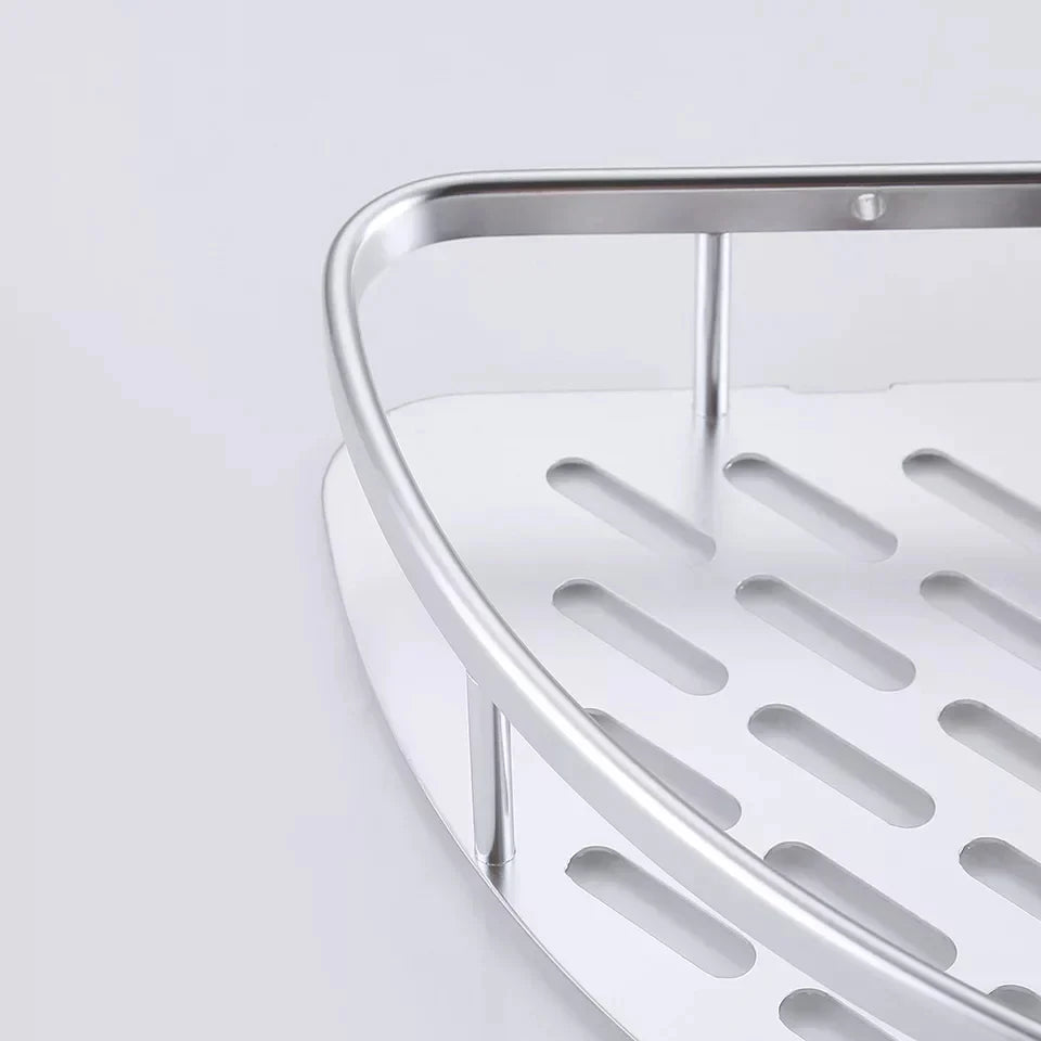 2 Layer Aluminum Steel Corner Bathroom Shelf Bowlift