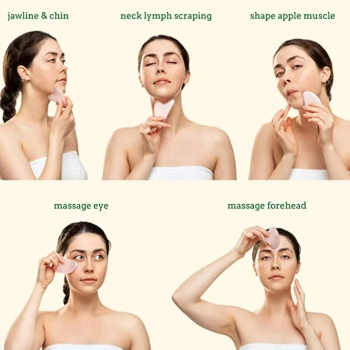 Jade Roller & Gua Sha, Face Roller, Facial Beauty Roller Skin Care Tools, Bowlift
