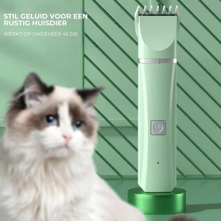 BowLift | Tierpflegegerät Groomilo 4-in-1 | Quiet & Rechargeable | For Fur & Nails | White-Green