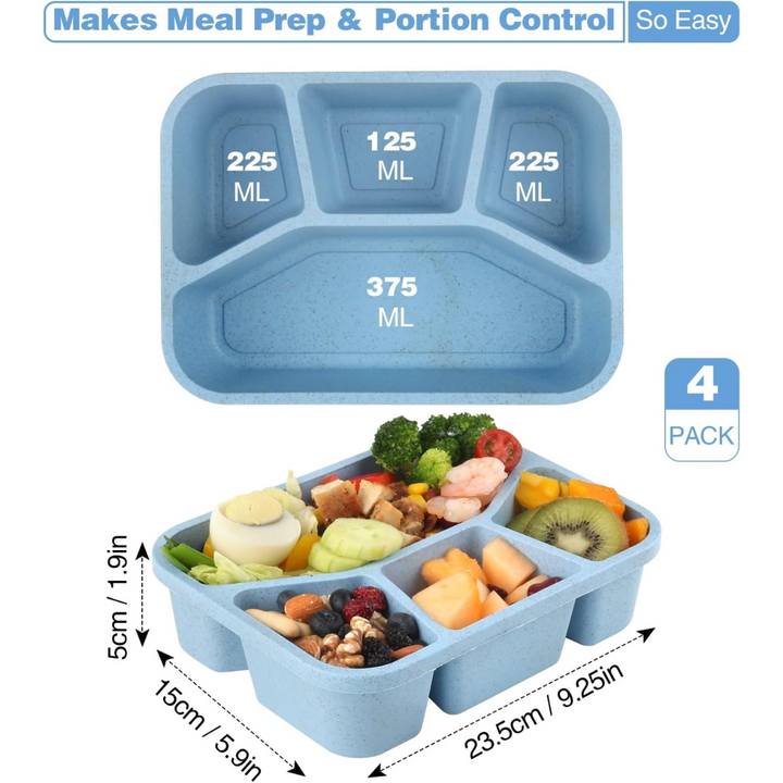 BowLift | 4-Pack Bento Snack Box – 4 Compartments