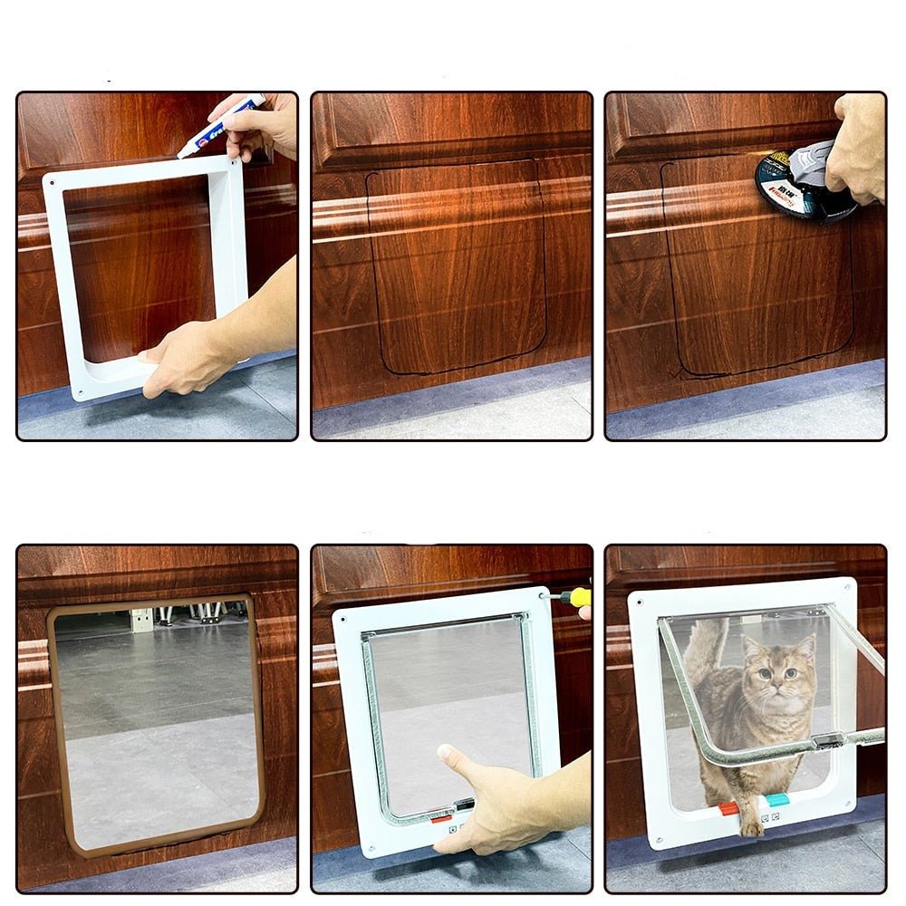 BowLift | SafeFold - Versatile Folding Door with 4-Way Cat Flap & Safety Lock