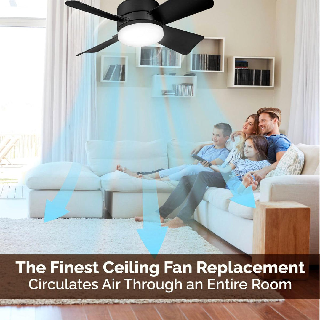 BowLift | LuxeBreeze Portable Ceiling Fan & Light | Elegant 2-in-1 solution with remote control for comfort and style