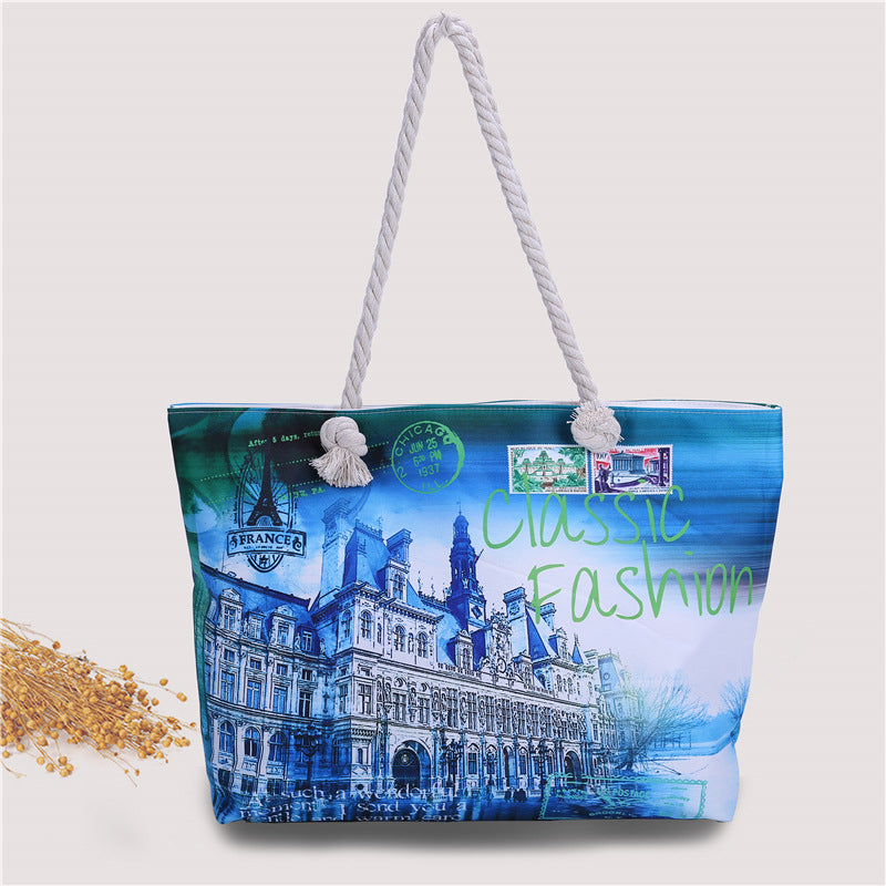 Beach bag in urban postcard design Bowlift