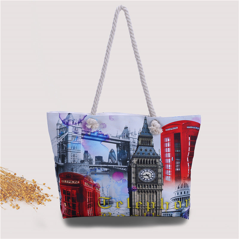 Beach bag in urban postcard design Bowlift