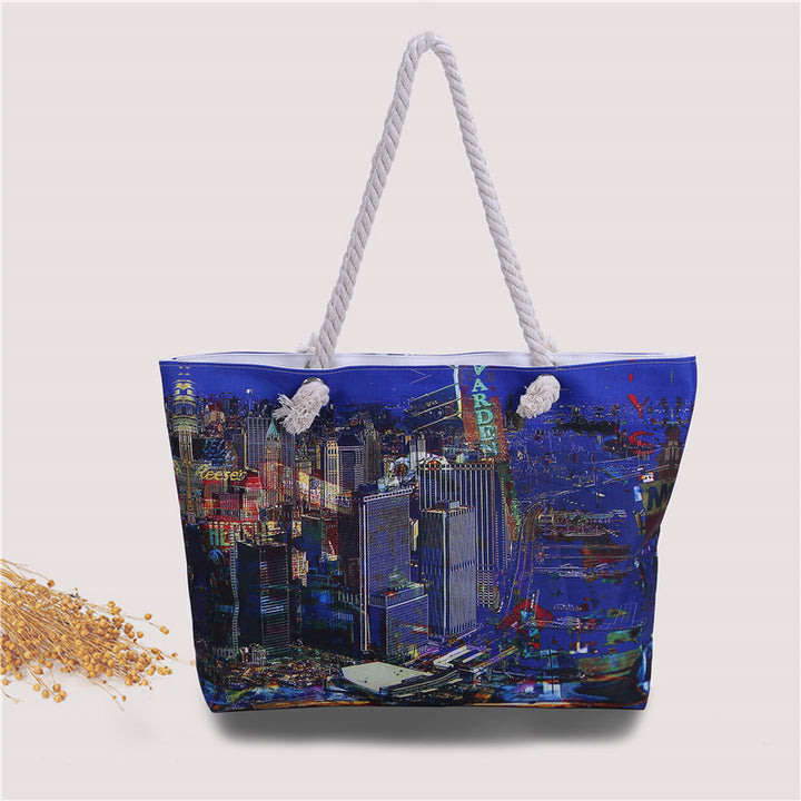 Large beach bag with nostalgic Paris motif Bowlift