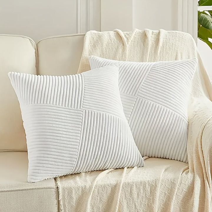BowLift | NordLiv Pillowcase Set | Boho Style | Soft Cord | 2 pieces, 45×45 cm, 50x50cm