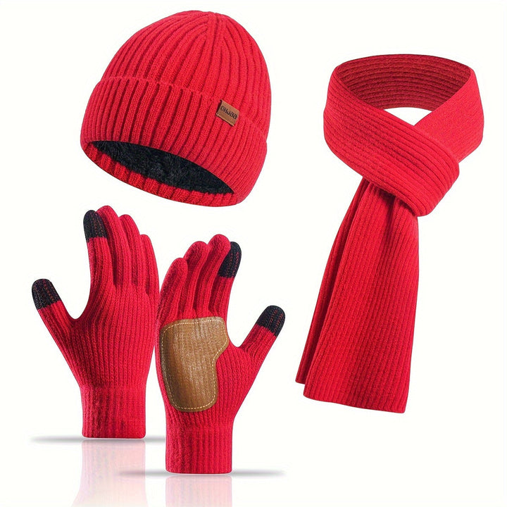 BowLift | Winter Comfort Set – Knitted Beanie, Scarf and Gloves for Unisex