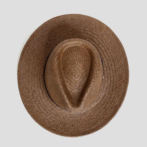 Modern Minimalist Straw Fedora Hat – Coffee | Bowlift