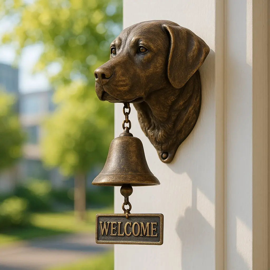 BowLift | Welcome Bell Shepherd Bronze – Elegant Wall Bell with German Shepherd Design