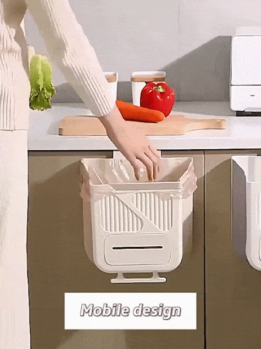 Folding Hanging Kitchen Waste Trash Can