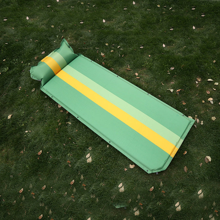 self-inflating camping sleeping pad with integrated pillow and insulated foam core Bowlift
