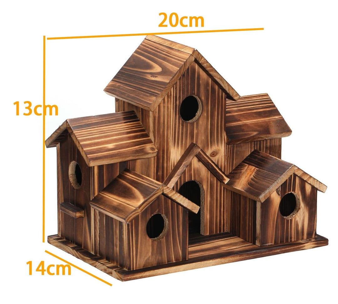 BowLift | Rustic Wooden Handmade Birdhouse with 6 Entrances