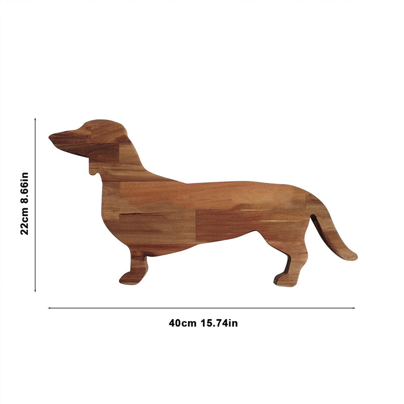 Wooden Dachshund Dog Dinner Plate | Bowlift