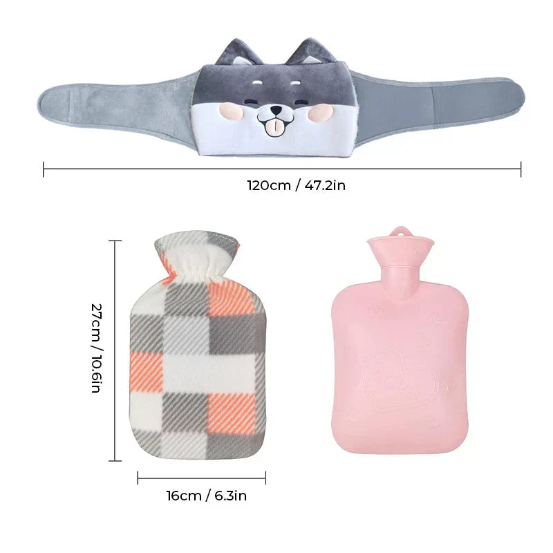 BowLift | WarmCush – Reusable Plush Hot Water Bottle with Hip Cushion