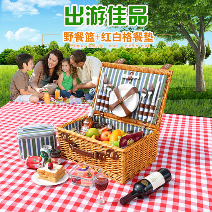 Ladies picnic basket with dish set and carrying shoulder strap Bowlift