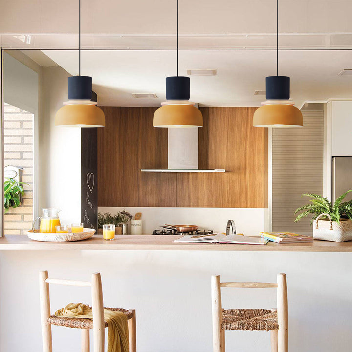 BowLift | Nordic Color Block Pendant Light Fixture - Modern Hanging Lamp for Kitchen & Dining Room