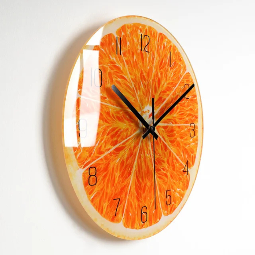BowLift | Large Wall Clock Modern made of Glass | Elegant Kitchen Clock