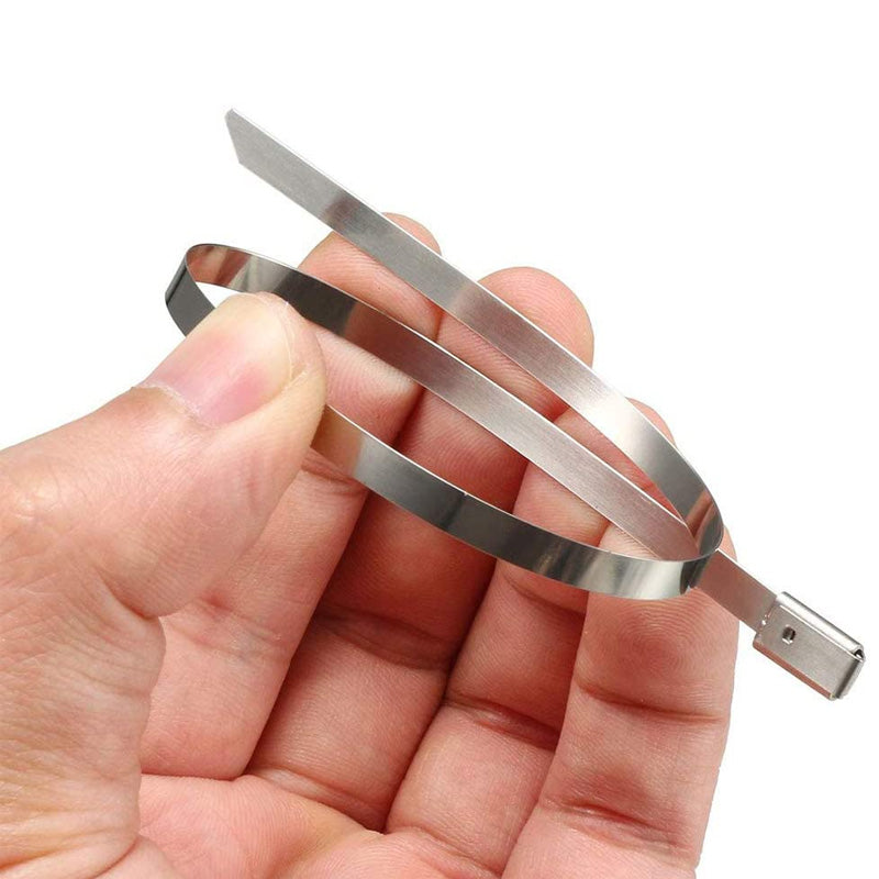 BowLift | Multi-Purpose Locking Cable Metal Zip Ties (100 PCs)