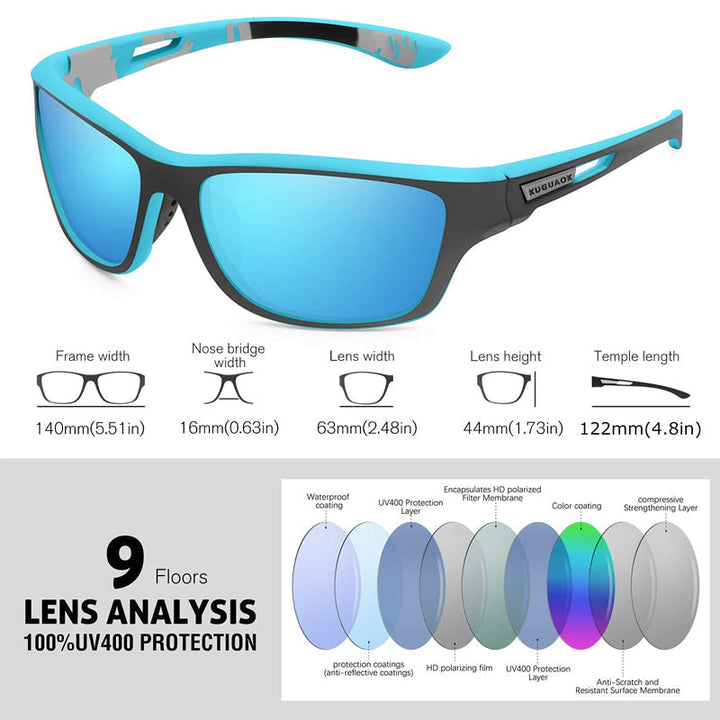 Outdoor sports sunglasses with glare-free polarized lens Bowlift