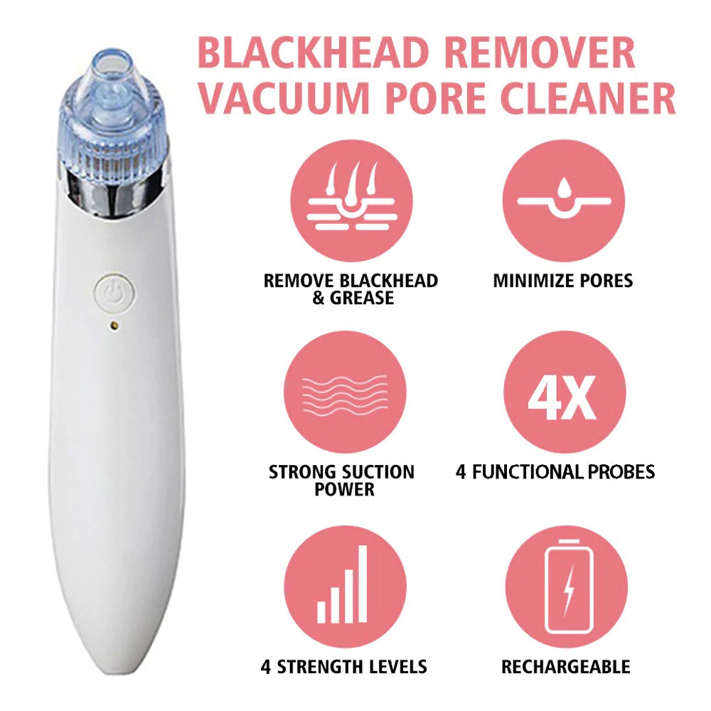 BowLift | LuxeGlow Elite Blackhead Remover | Rechargeable 4-in-1 solution for a clear, radiant skin