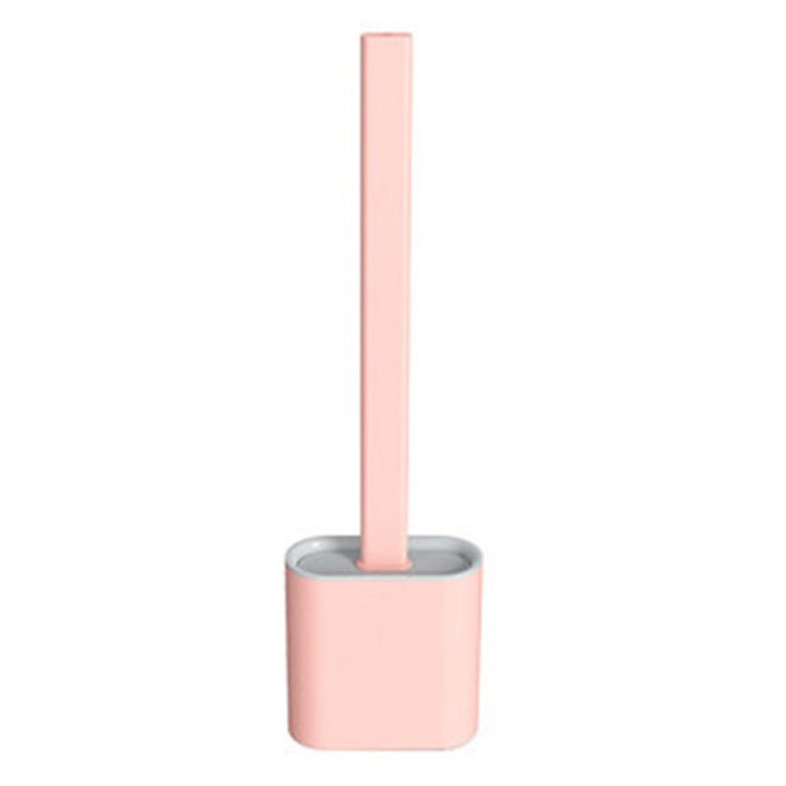 BowLift | Silicone Bathroom Toilet Brush and Holder Set, with Non-Slip Long Plastic Handle, Bendable Brush Head and Wall-Mounted Design