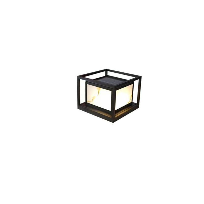 Modern Solar Square Chinese Outdoor Column Head Light LED Lawn Landscape Light | Bowlift