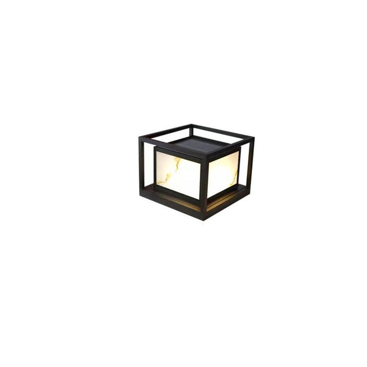 Modern Solar Square Chinese Outdoor Column Head Light LED Lawn Landscape Light | Bowlift