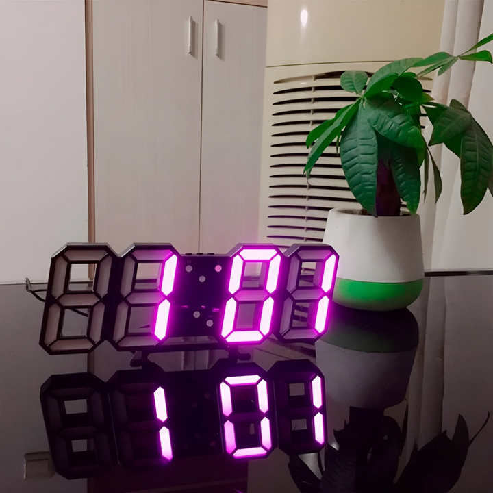 BowLift | Modern 3D digital wall clock with LED backlight